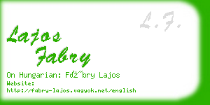 lajos fabry business card